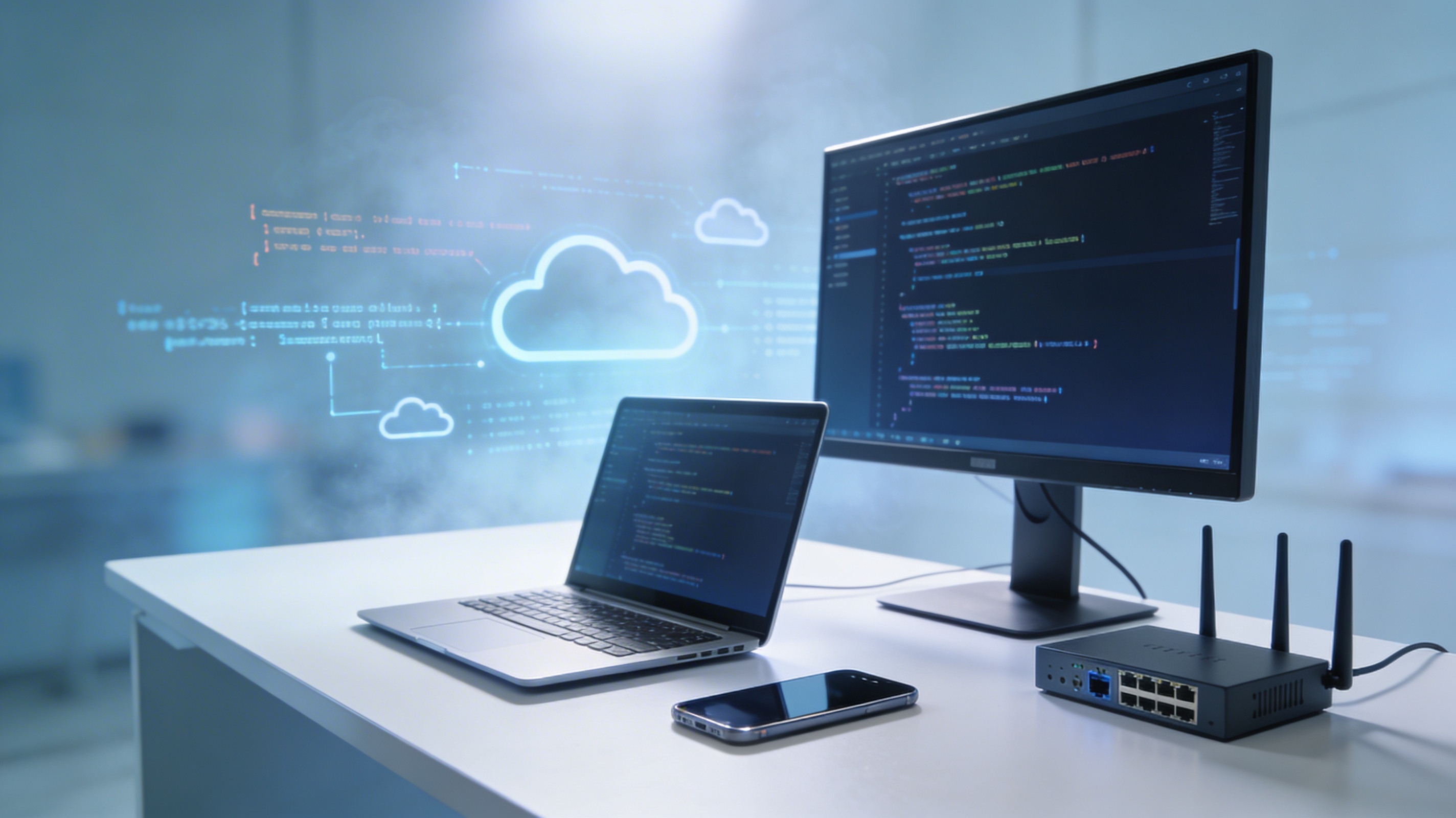 Moderner Arbeitsplatz für IT-Service und Cloud-Beratung